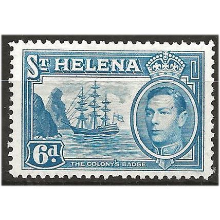 St Helena 1938 SG136 6d Light Blue Mounted Mint . .. .