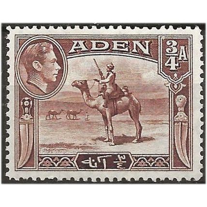 Aden 1939 SG17 3/4a Red-Brown Mounted Mint ..