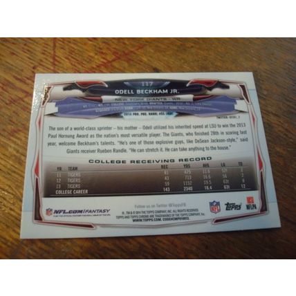 2014 Topps Chrome, ODELL BECKHAM Jr RC, #117, Giants