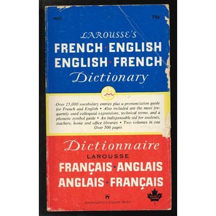 LAROUSSE's FRENCH-ENGLISH ENGLISH-FRENCH Dictionary 1970 FREE Shipping