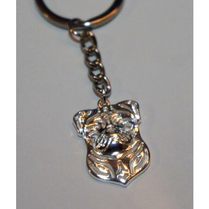 PUG DOG KEY RING WITH KEY CHAIN & VELVET GIFT BAG