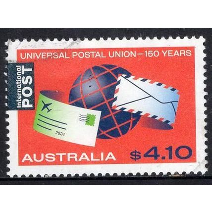 AUSTRALIA: 2024 UNIVERSAL POSTAL UNION, 150 YEARS, USED SHEET INTERNATIONAL. 950