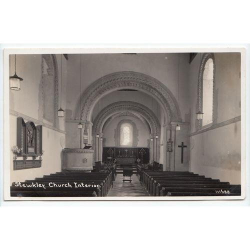 Stewkley Church Interior Postcard RP Buckinghamshire 111688