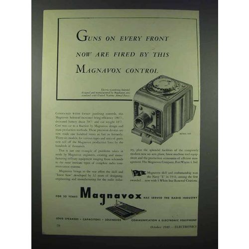 1943 Magnavox Electric Gunfiring Solenoid Ad