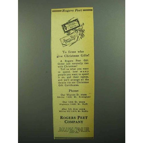 1943 Rogers Peet Clothing Ad - To Firms Who Give