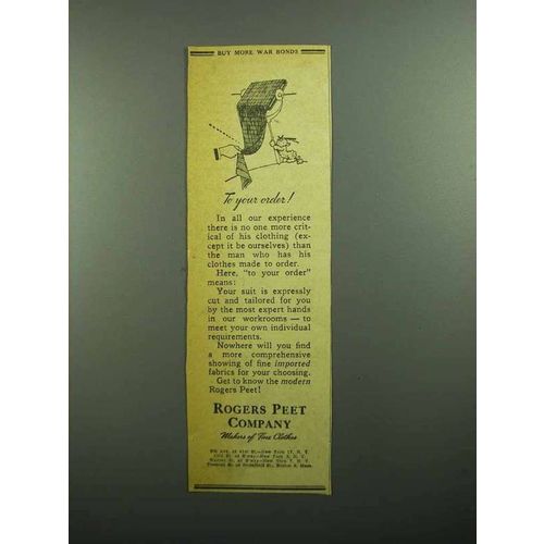 1943 Rogers Peet Clothing Ad - To Your Order