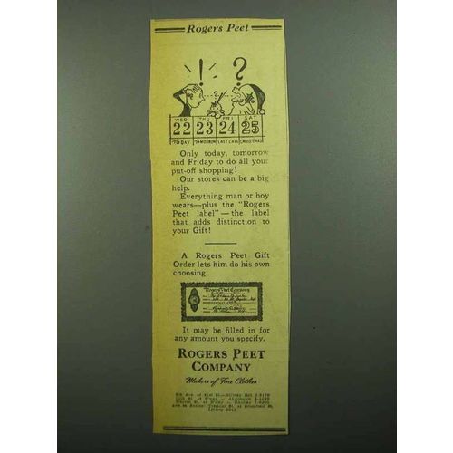 1943 Rogers Peet Clothing Ad - Your Put-Off Shopping