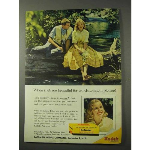 1958 Kodak Film Ad - She's Too Beautiful for Words
