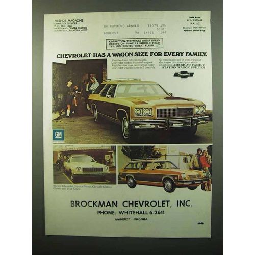 1975 Chevrolet Wagon Ad - Caprice, Vega Estate