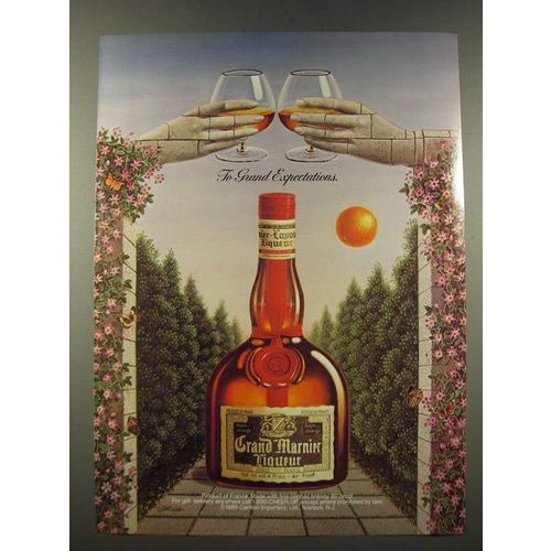 1986 Grand Marnier Liqueur Ad - art by Gervasio Gallardo - To Grand Expectations