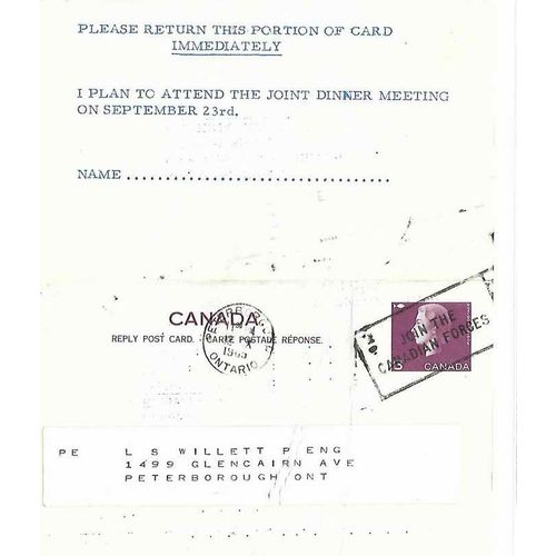 Canada #P95 REPLY Postal Card USED Cameo