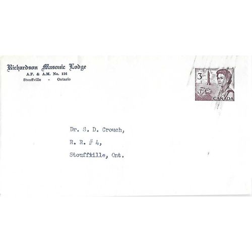 Canada #EN83 Elizabeth II Centennial Postal Envelope USED 1967, Masonic Temple