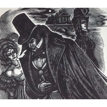 Antique Fritz Eichenberg Engraving Print Jane Eyre Bronte Art Decor Rochester
