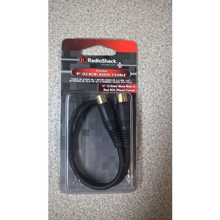 RadioShack 9" Audio Y-Cable 3.5mm Gold-Plated Male to Dual RCA Phono 42-2542