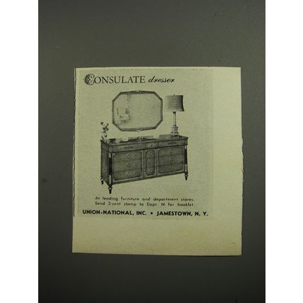 1952 Union-National Consulate Dresser Advertisement