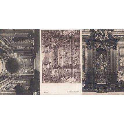 Chiesa Del Santa Saint Gesu RPC etc 3 Roma Rome Old Italian Religious Postcard s