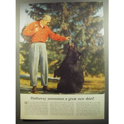 1952 Hathaway Shirts Ad - Hathaway announces a great new shirt