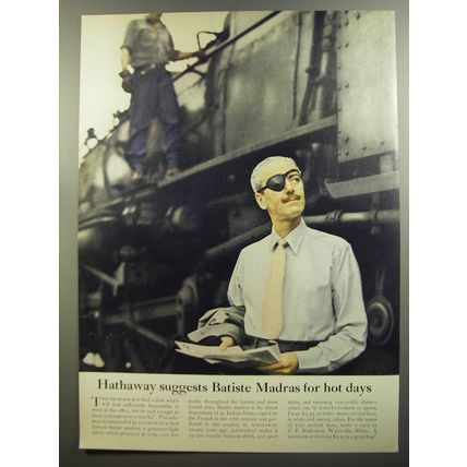 1952 Hathaway Shirts Ad - Hathaway suggests Batiste Madras for hot days
