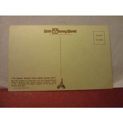 BRER BEAR AND BRER FOX, WALT DISNEY WORLD, FLORIDA, US unused postcard #