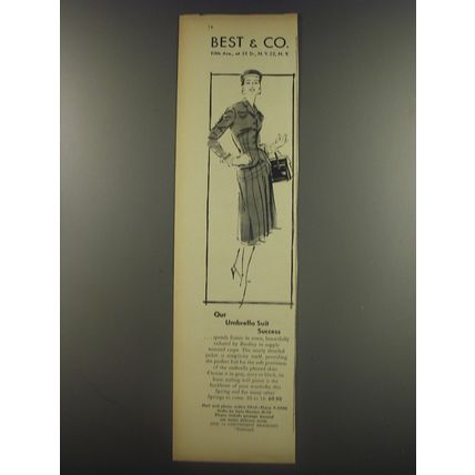 1956 Best & Co. Suit by Bardley Ad - Our Umbrella suit success