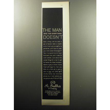 1957 A. Sulka Fashion Advertisement - The man who has everything