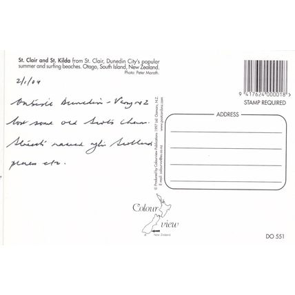 Dunedin New Zealand Postcard used 2004 VGC
