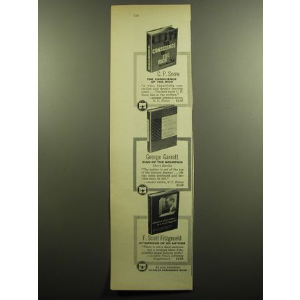 1958 Charles Scribner's Sons Books Ad - The Conscience of the Rich by C.P. Snow