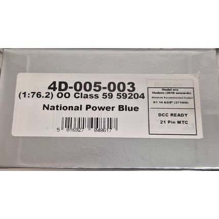 Dapol 4D-005-003 Class 59/2 59204 National Power Livery OO Gauge - NEW