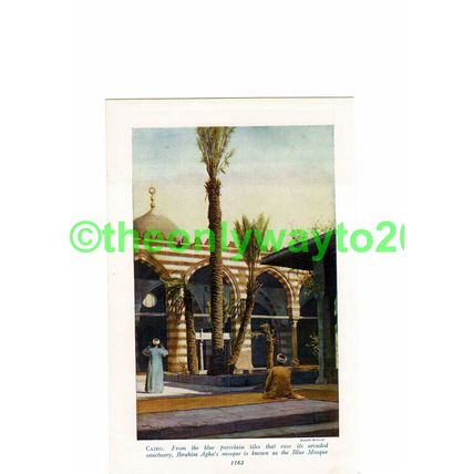 Cairo, Ibrahim Agha's Blue Mosque, Egypt, Book Illustration, c1920
