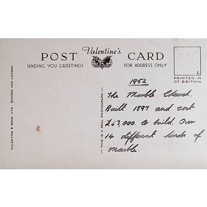 Bodelwyddan (Marble) Church, Wales, 1952, Postcard