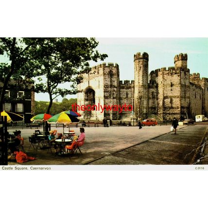 Castle Square, Caernarvon, North Wales, ETW Dennis, Postcard, 1970s?