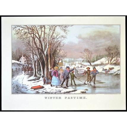 WINTER PASTIME 1952 Frances Flora Bond Palmer - Nathaniel Currier PRINT