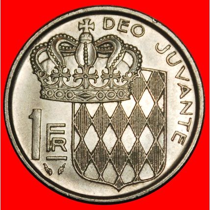 Ⰶ FRANCE (1965-1995):MONACO★1 FRANC 1976 SHIELD AND CROWN★LOW START★NO RESERVE