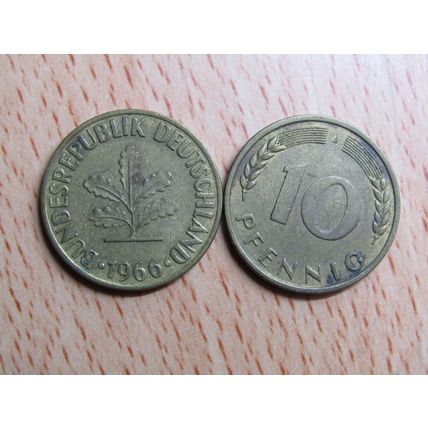 1966j 10 Pfennig Germany Coin