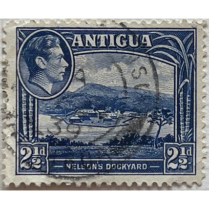 Antigua KGVI 1938 2½d Ultramarine Nelsons Dockyard Used SG 102 postage stamp