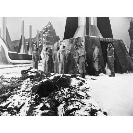 1951’s FLIGHT TO MARS meet & greet at tower b/w 8x10 snowy scene still