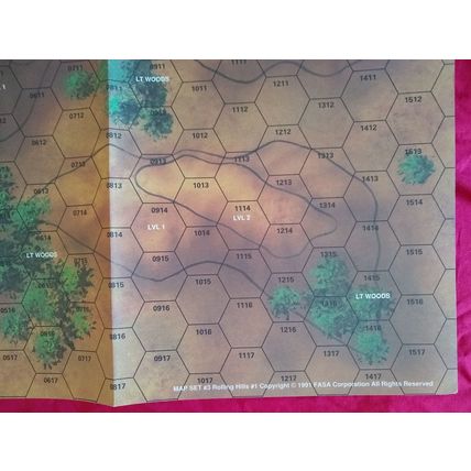 Two FASA BattleTech Paper Maps Rolling Hills #1 & #2 From Map Set 3