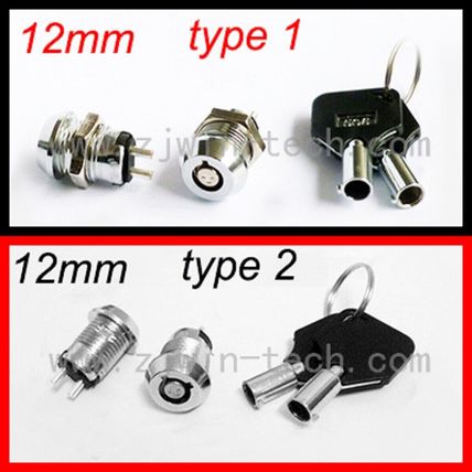 1Pcs 12mm 2 Positions Key Locking Push Button Switch With Keys ON-OFF