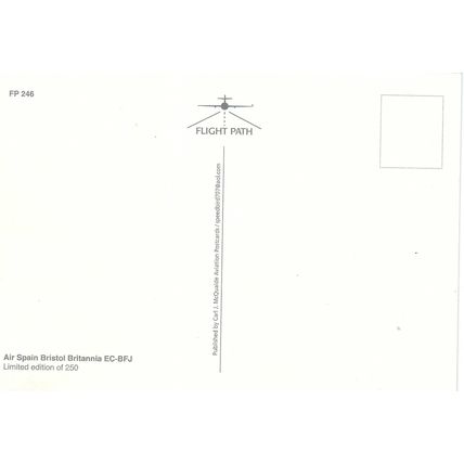 BRITANNIA AIRCRAFT AIR SPAIN.. T CARD NO FP 246