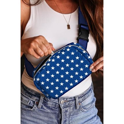 Bluing Independent Day Flag Star Printed Crossbody Bag