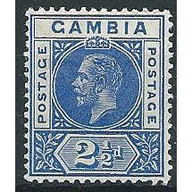 Gambia 1912 SG90a 2 1/2d Bright Blue Mounted Mint ... .