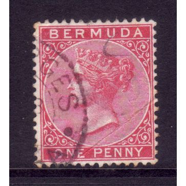 BERMUDA 1865 SG1 1d ROSE RED FINE USED #4