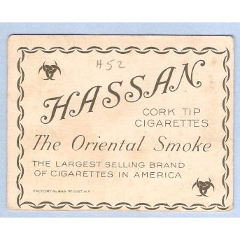 Tobacco Card ~ Company: American Tobacco Company Brand: Hassan Cork Tip Ci~52