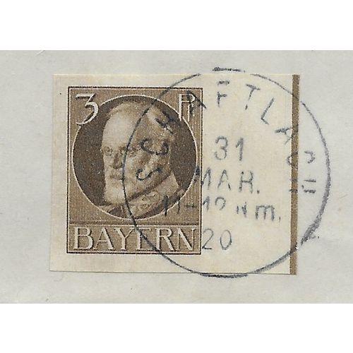 GER (BAVARIA) 1914 3pf KING LUDWIG III' (IMPERFED) FINE USED (EBID64-431)