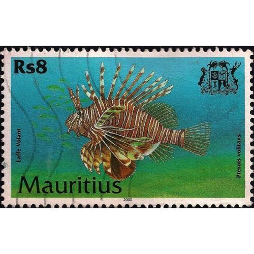 MAURITIUS, FISH, Pterois volitans, green 2000, Rs8