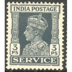 India 1939 - SG O143 - KGV1 3p slate (SERVICE) mint hinged