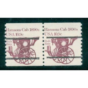 1904a 10.9c Hansom Cab Barely Clears MNH Dry Gum Gap Pair PreCnx W0097