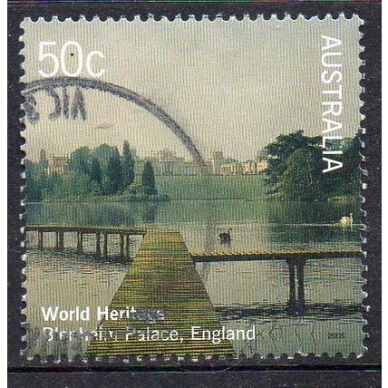 Australia 2005 World Heritage Sites - J.I. with UK - Blenheim Palace 50c Used