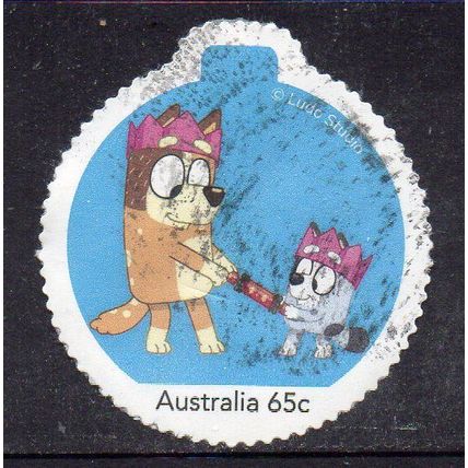 AUSTRALIA: 2024, MERRY CHRISTMAS BLUEY, USED SELF-ADHESIVE MY STAMP 35-6