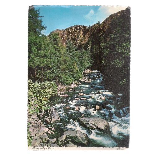 ABERGLASLYN PASS, SNOWDONIA. used postcard. 1973 postmark =
